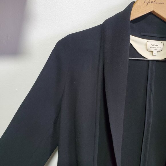 WILFRED Aritzia The North Blazer Open Front Crepe Shawl Collar Black Women's 4 - Picture 3 of 11